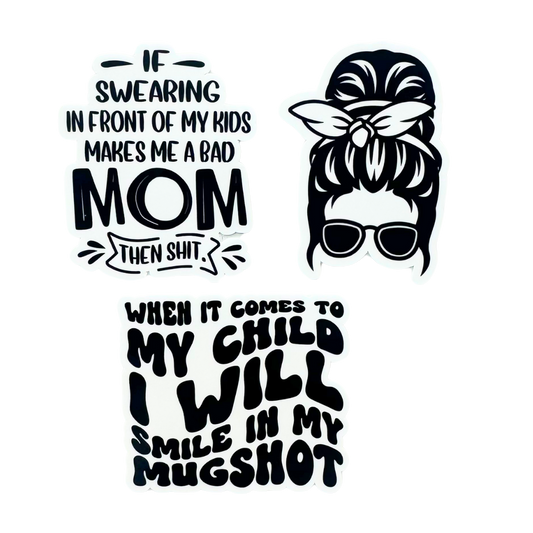 3pk Mom Waterproof Sticker Pack