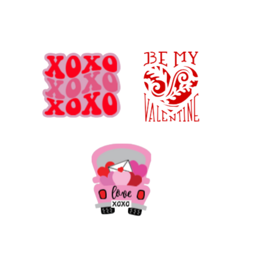 3pc Valentines Waterproof Sticker Pack