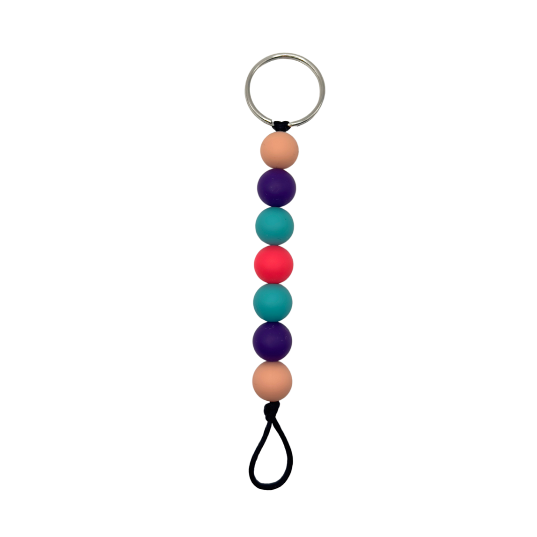 Plain Silicone Bead Keychain