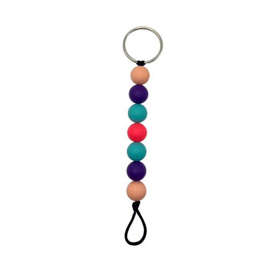 Plain Silicone Bead Keychain