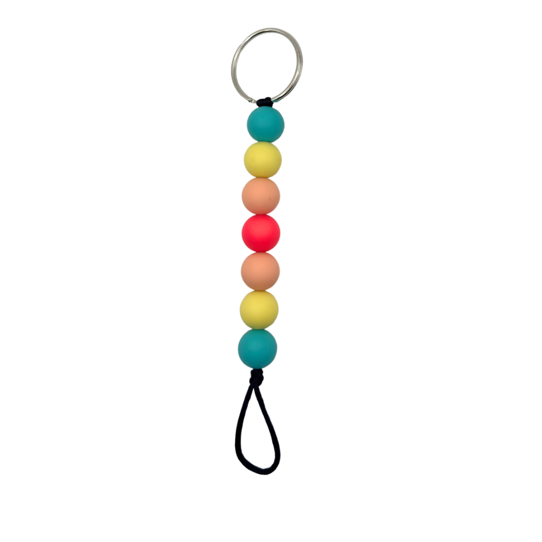 Plain Silicone Bead Keychain