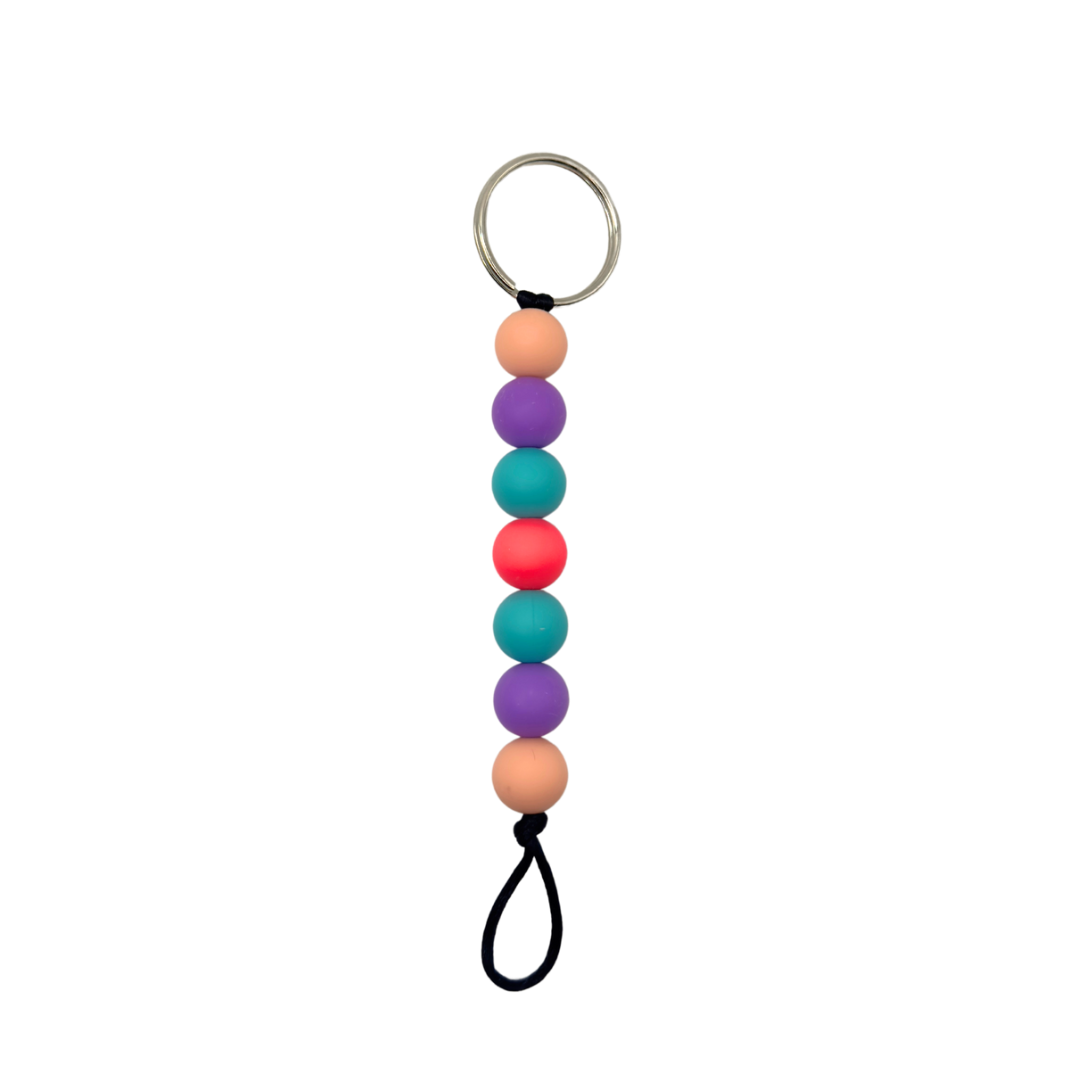 Plain Silicone Bead Keychain