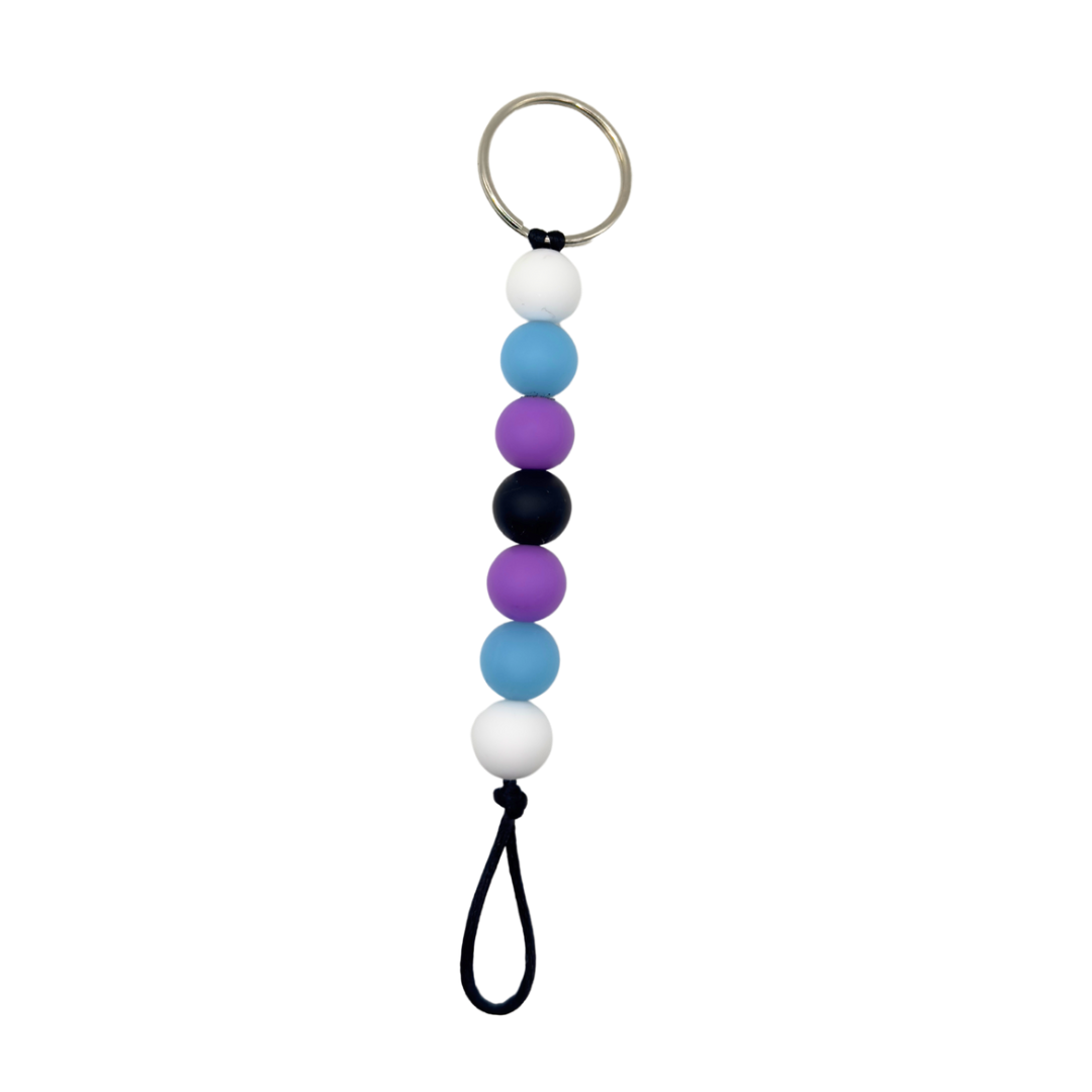 Plain Silicone Bead Keychain