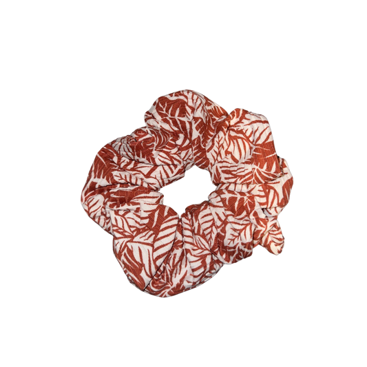 Rust & Cream Banana Leaf Scrunchie